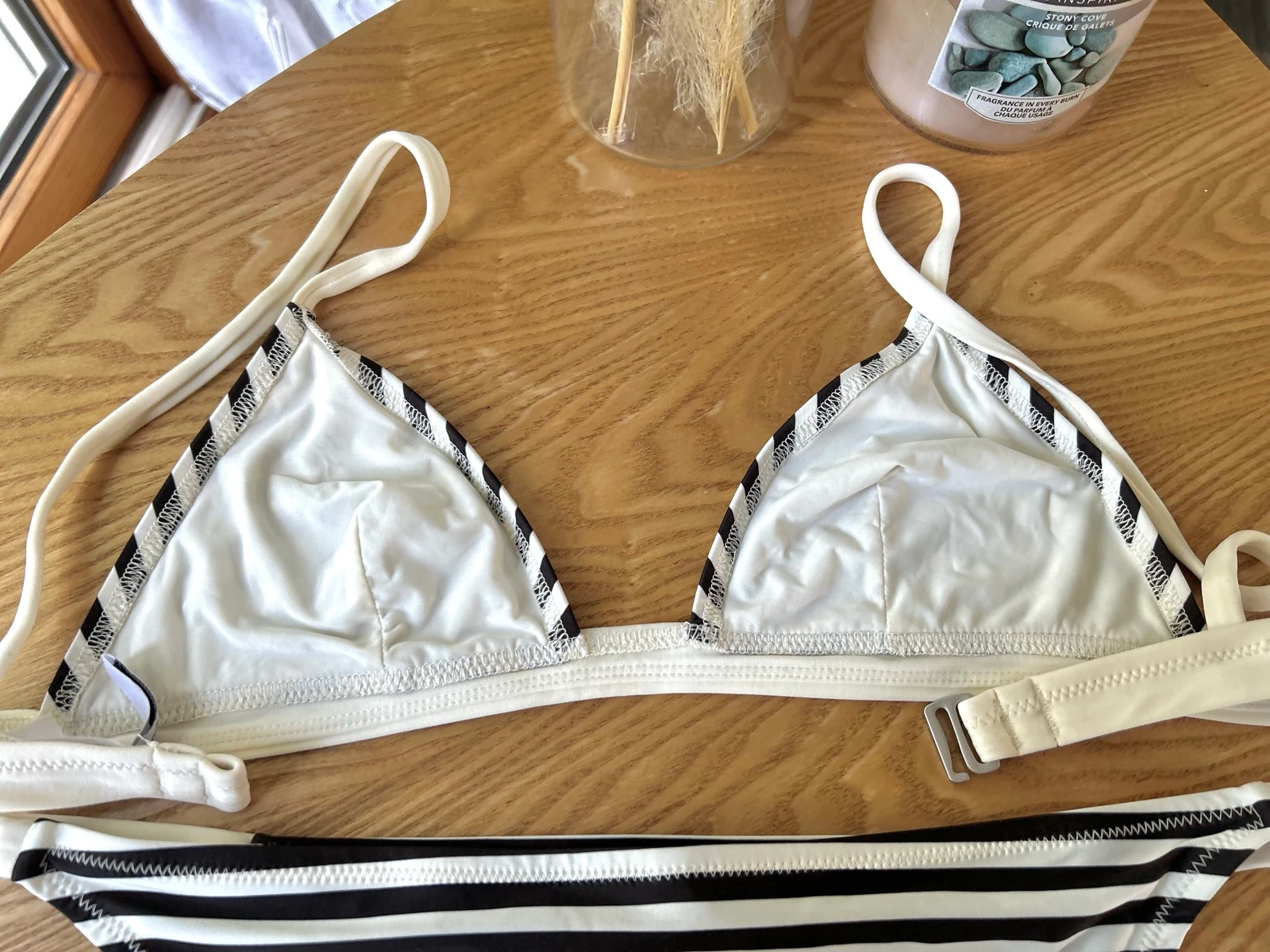 Biquíni listrado preto e branco em poliamida Tamanho M 38 Solid & Striped – photo 17